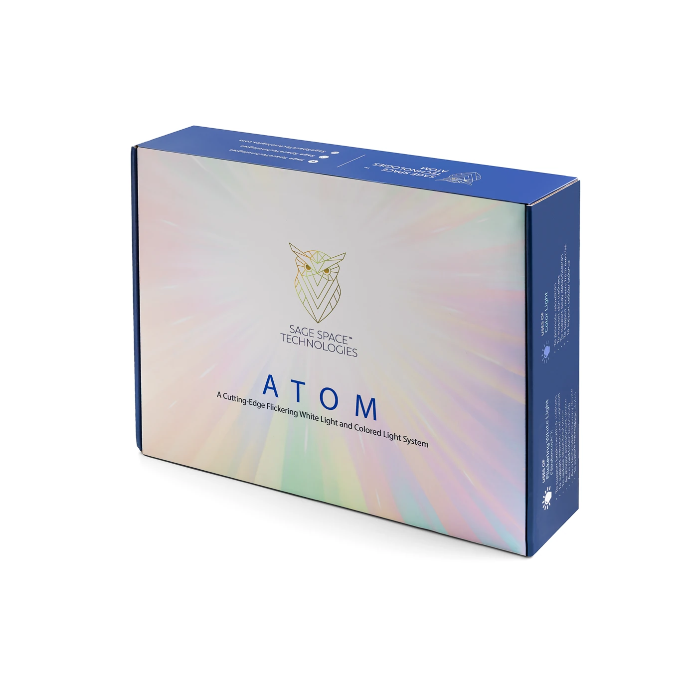 ATOM retail опаковка - премиум холографски дизайн на кутията