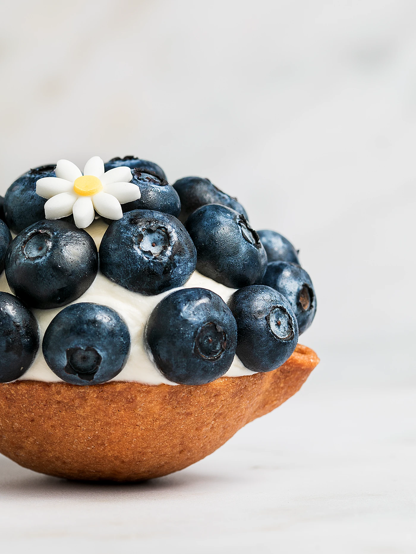 SaviGelato blueberry tart - premium pastry photography on marble