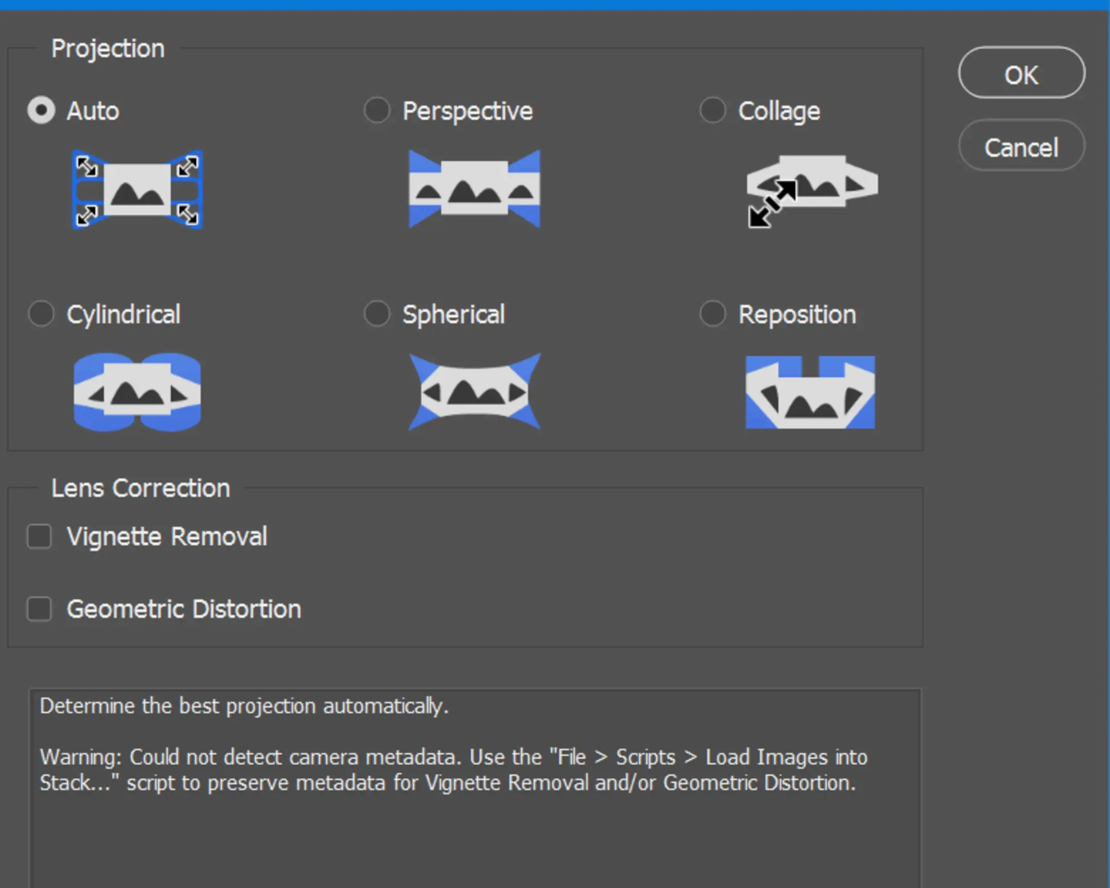 Photo editing interface showing Projection (Auto, Perspective, Cylindrical) & Lens Correction for product photography.